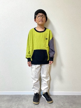 「アイテム（スウェット）」を使った、mocchirhさん（キッズ・127cm）の秋コーディネート