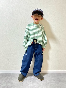 「アイテム（バッグ）」を使った、mocchirhさん（キッズ・100cm）の秋コーディネート