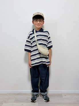 「GLOBAL WORK（グローバルワーク）のアイテム」を使った、mocchirhさん（キッズ・130cm）の春コーディネート
