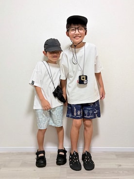 「and D. petit main（アンドディープティマイン）のアイテム」を使った、mocchirhさん（キッズ・110cm）の夏コーディネート