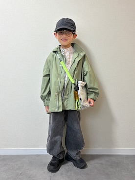 「KiU（キウ）のアイテム」を使った、mocchirhさん（キッズ・110cm）の秋コーディネート