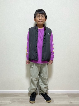 「アイテム（スニーカー）」を使った、mocchirhさん（キッズ・100cm）の冬コーディネート