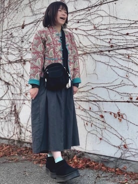 「アイテム（雑貨/ホビー）」を使った、Miraさん（レディース・155cm）の冬コーディネート