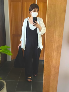 「select MOCA（セレクトモカ）のアイテム（オールインワン・サロペット）」を使った、creamayuiさん（レディース・163cm）の夏コーディネート
