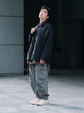「UNIQLOU」｜「アイテム（ジャケット/アウター）」を使った、Jさん（メンズ・174cm）の秋コーディネート