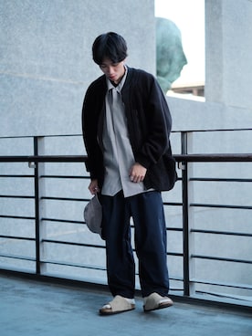 「Atease（アティース）のアイテム（アクセサリー）」を使った、Jさん（メンズ・174cm）の冬コーディネート