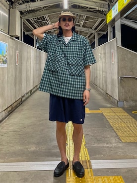 「TENBOX（テンボックス）のアイテム（帽子）」を使った、matyyyさん（メンズ・184cm）の夏コーディネート
