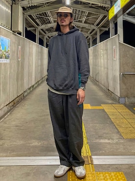 「TENBOX（テンボックス）のアイテム（キャップ）」を使った、matyyyさん（メンズ・184cm）の秋コーディネート