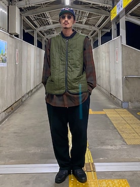 「Supreme （シュプリーム）のアイテム（キャップ）」を使った、matyyyさん（メンズ・184cm）の秋コーディネート