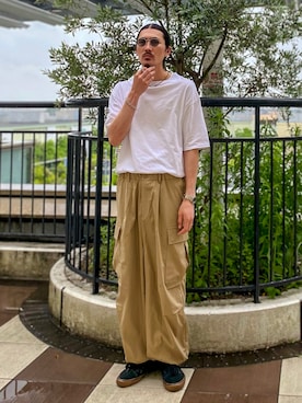 「US VANS（ユーエスヴァンズ）のアイテム」を使った、matyyyさん（メンズ・184cm）の夏コーディネート