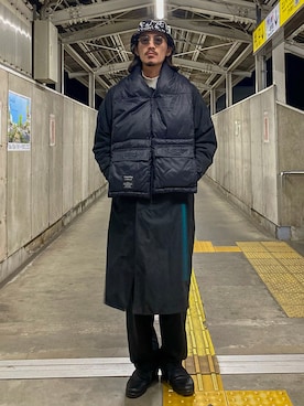 「TENBOX（テンボックス）のアイテム（帽子）」を使った、matyyyさん（メンズ・184cm）の冬コーディネート