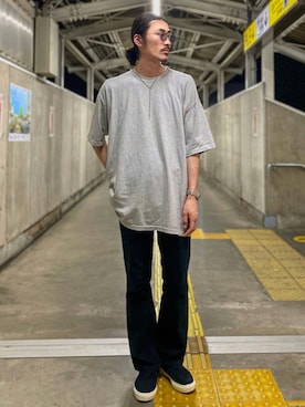 「CONVERSE（コンバース）のアイテム（ローファー）」を使った、matyyyさん（メンズ・184cm）の夏コーディネート