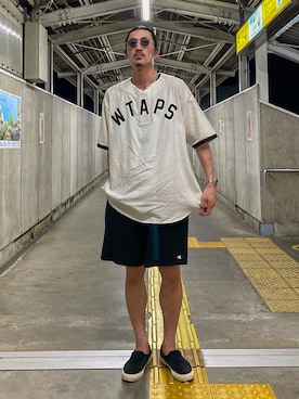 「アイテム（ローファー）」を使った、matyyyさん（メンズ・184cm）の夏コーディネート