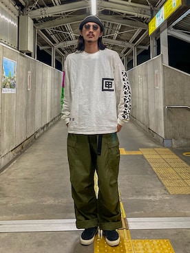 「TENBOX（テンボックス）のアイテム（トップス）」を使った、matyyyさん（メンズ・184cm）の春コーディネート