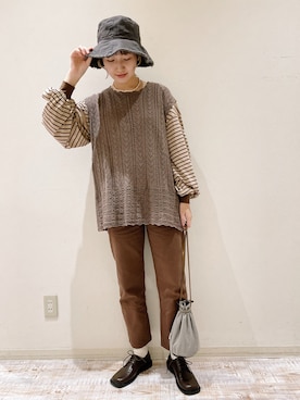 「Crisp（クリスプ）のアイテム（帽子）」を使った、𝚗𝚊𝚋𝚎さん（レディース・162cm）の夏コーディネート