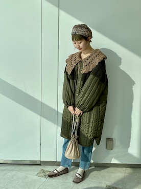 「Crisp（クリスプ）のベーシックデニムパンツ（デニムパンツ）」を使った、𝚗𝚊𝚋𝚎さん（レディース・162cm）の秋コーディネート