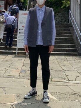 「LAKOLE（ラコレ）のアイテム（ソックス/靴下）」を使った、atsuyaさん（メンズ・174cm）の春コーディネート