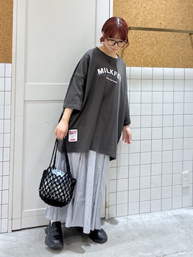 「MILKFED.（ミルクフェド）のアイテム」を使った、彩さん（レディース・156cm）の夏コーディネート