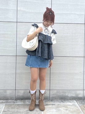 「MILKFED.（ミルクフェド）のアイテム」を使った、彩さん（レディース・156cm）の夏コーディネート