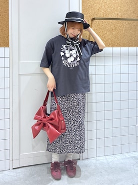 「MILKFED.（ミルクフェド）のアイテム（バッグ）」を使った、彩さん（レディース・155cm）の春コーディネート