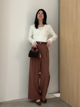 「アイテム（チューブトップ）」を使った、Segawaさん（レディース・163cm）の秋コーディネート