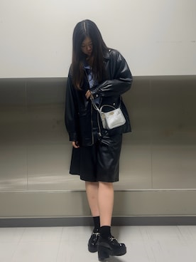 「トレンド秋素材コーデ」｜「アイテム（ジャケット/アウター）」を使った、Segawaさん（レディース・162cm）の秋コーディネート