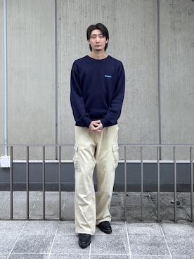 「XLARGE（エクストララージ）のFADED CORDUROY CARGO PANTS（その他パンツ、ホワイト系）」を使った、TOHMAさん（メンズ・173cm）の秋コーディネート