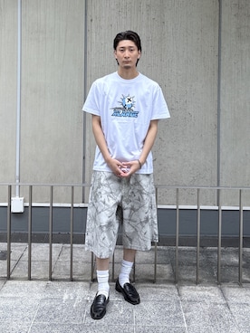 「XLARGE（エクストララージ）のX BALL LOGO S/S TEE（Tシャツ/カットソー、ホワイト系）」を使った、TOHMAさん（メンズ・173cm）の夏コーディネート