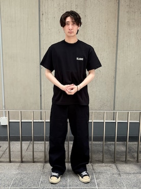 「XLARGE（エクストララージ）のELECTRIC S/S TEE（Tシャツ/カットソー、ブラック系）」を使った、TOHMAさん（メンズ・173cm）の夏コーディネート