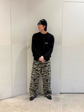 「XLARGE（エクストララージ）のアイテム（帽子）」を使った、TOHMAさん（メンズ・175cm）の春コーディネート