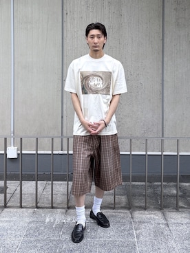 「XLARGE（エクストララージ）の5POCKET SHORT PANTS（その他パンツ、その他）」を使った、TOHMAさん（メンズ・173cm）の夏コーディネート