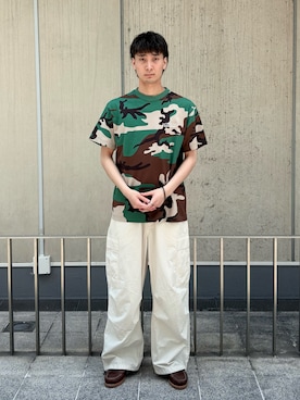 「XLARGE（エクストララージ）のMULTI LOGO CAMO S/S TEE（Tシャツ/カットソー、その他）」を使った、TOHMAさん（メンズ・173cm）の夏コーディネート