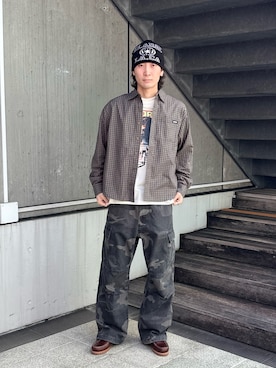 「XLARGE（エクストララージ）のアイテム（パンツ）」を使った、TOHMAさん（メンズ・173cm）の春コーディネート