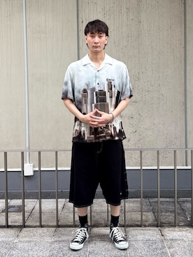 「XLARGE（エクストララージ）のSKYSCRAPER S/S SHIRT（シャツ/ブラウス、ホワイト系）」を使った、TOHMAさん（メンズ・173cm）の夏コーディネート