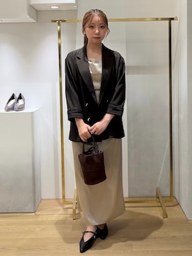 「LAGUNAMOON（ラグナムーン）のアイテム（ジャケット/アウター）」を使った、HINANO KANBARAさん（レディース・152cm）の春コーディネート