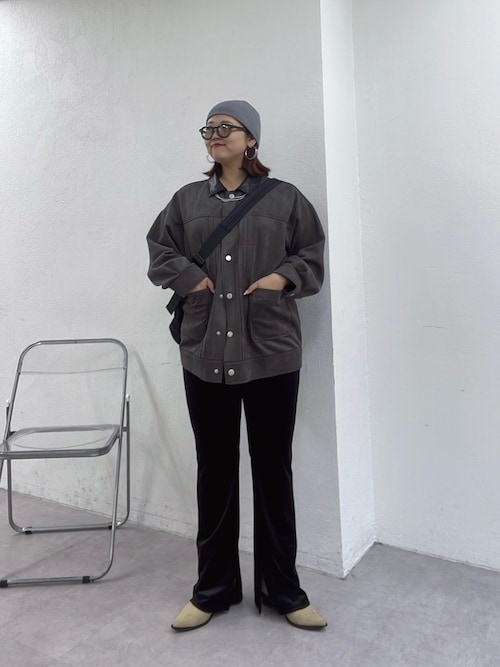 nane】【-3kg見え！】裾スリットフレアベロアパンツ（その他パンツ