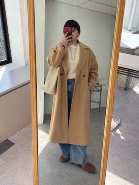 「アイテム（チェスターコート）」を使った、kana18sさん（レディース・158cm）の冬コーディネート