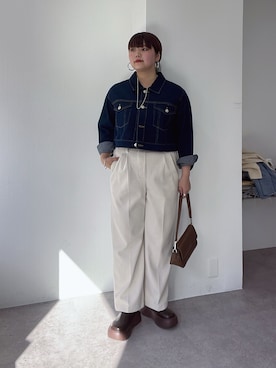 「アイテム（デニムジャケット）」を使った、kana18sさん（レディース・158cm・30代）の冬コーディネート