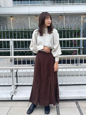 「アントマリーズ」｜「アイテム（トップス）」を使った、RIHOさん（レディース・160cm）の冬コーディネート