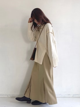 「アントマリーズ」｜「アイテム（トップス）」を使った、RIHOさん（レディース・160cm）の冬コーディネート