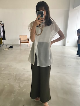 「アントマリーズ」｜「アイテム（トップス）」を使った、RIHOさん（レディース・160cm）の夏コーディネート