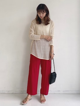 「アントマリーズ」｜「アイテム（トップス）」を使った、RIHOさん（レディース・160cm）の夏コーディネート