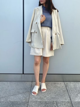 「シア―ブラウス」｜「アイテム（ジャケット/アウター）」を使った、RIHOさん（レディース・160cm）の夏コーディネート