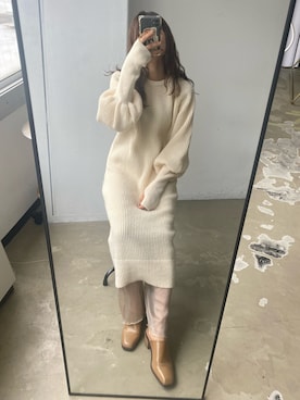 「アイテム（レギンス/スパッツ）」を使った、RIHOさん（レディース・160cm）の秋コーディネート