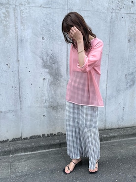 「アントマリーズ」｜「アイテム（トップス）」を使った、RIHOさん（レディース・160cm）の夏コーディネート