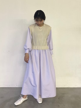 「アントマリーズ」｜「アイテム（ワンピース）」を使った、RIHOさん（レディース・160cm）の冬コーディネート