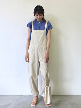 「アイテム（オールインワン・サロペット）」を使った、RIHOさん（レディース・160cm）の夏コーディネート