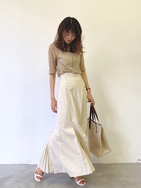 「アントマリーズ」｜「アイテム（トップス）」を使った、RIHOさん（レディース・160cm）の夏コーディネート