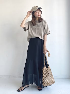 「Aunt Marie's（アントマリーズ）のアイテム（サンダル）」を使った、-さん（レディース・160cm）の夏コーディネート