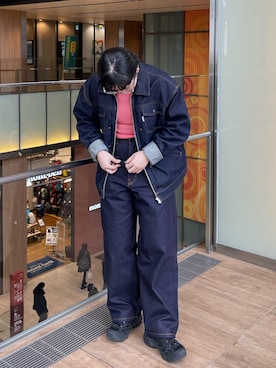 「CIAOPANIC（チャオパニック）のアイテム（デニムパンツ）」を使った、くるみさん（レディース・161cm）の春コーディネート